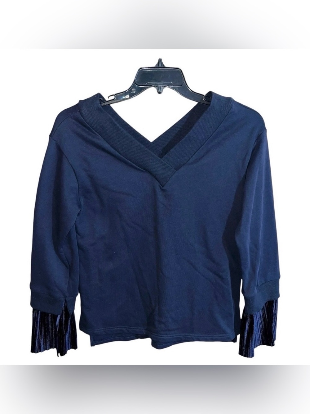 J.O.A. Los Angeles Sweatshirt Women’s Size S Blue Long Sleeve Corduroy Sleeve